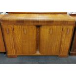 An interesting light oak drinks cabinet/ sideboard, 145 x 50 x 98cm.