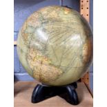 A vintage illuminated Georama Ltd library globe, H. 34cm.