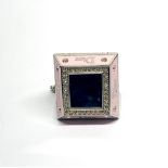 A Dior style ladies compact ring, 3.5 x 3.5cm.