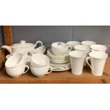 A Wedgwood night and day tea set, with six Wedgwood porcelain coffee mugs.