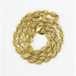 A 9ct yellow gold (stamped 375) necklace, L. 57cm.