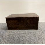 An 18th century carved oak bible box, 48 x 30 x 20cm.