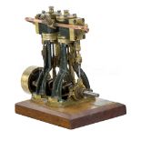 A TWIN-CYLINDER MARINE ENGINE BY STEVEN'S MODEL DOCKYARD, CIRCA 1900