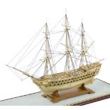 AN EARLY NAPOLEONIC FRENCH PRISONER OF WAR BONE SHIP MODEL