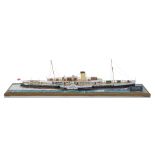 A 1:48 SCALE WATERLINE MODEL OF THE P.S. ROYAL EAGLE BUILT BY CAMMELL LAIRD FOR THE STEAM