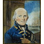 ENGLISH SCHOOL, LATE 18TH CENTURY : Portrait of a naval officer