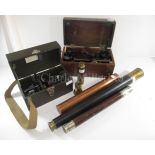 A 1½IN. OFFICER OF THE WATCH PATTERN SINGLE DRAWER TELESCOPE BY ROSS, LONDON, CIRCA 1920 and other