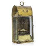 A BRASS BULKHEAD VESTIBULE LAMP, CIRCA 1900