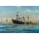 δ ROBERT G. LLOYD (BRITISH, B. 1969) - The British India S.N. Co. cargo ship ‘Chindwara’ laying off