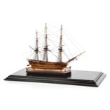 A FINE FRENCH PRISONER-OF-WAR BOXWOOD MODEL FOR A 74-GUN SHIP, CIRCA 1810