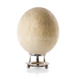 A SAILOR’S ART CARVED OSTRICH EGG, EARLY 19TH CENTURY