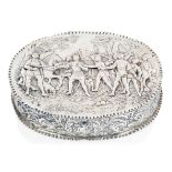 A CONTINENTAL HINGED SILVER BISCUIT BOX PRESENTED TO THE PRINCESS OF WALES BY THE OFFICERS OF THE R.