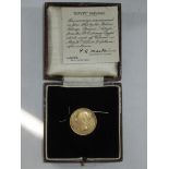 A GOLD SOVEREIGN RECOVERED FROM THE WRECK OF THE P&O LINER EGYPT