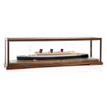 AN ATTRACTIVE 1IN:40FT SCALE WATERLINE MODEL FOR THE R.M.S. QUEEN MARY, CIRCA 1938