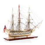 A LARGE AND FINE NAPOLEONIC FRENCH PRISONER-OF-WAR-STYLE MODEL OF THE 50-GUN SHIP PRESTON