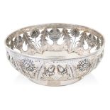 A DANISH SILVER FRUIT BOWL PRESENTED BY QUEEN ALEXANDRA TO THE OFFICERS' WARDROOM OF R.Y. OSBORNE,