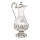 A SILVER CLARET JUG TROPHY FOR THE ROYAL ALBERT YACHT CLUB, CIRCA 1900