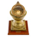 A LATE 19TH CENTURY BRASS YACHT BINNACLE BY J. W. BLAKE & SON, GOSPORT