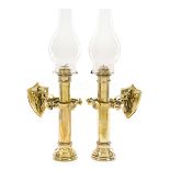 A PAIR OF 19TH-CENTURY GIMBALLED SALOON CANDLE LAMPS