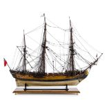 A 1:48 SCALE 24-GUN 6TH-RATE WARSHIP OF THE 1741 ESTABLISHMENT, POSSIBLY BY A DOCKYARD APPRENTICE,