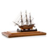 A FINE MINIATURE FRENCH PRISONER-OF-WAR BOXWOOD MODEL FOR THE FIRST RATE L'OCEAN, CIRCA 1810