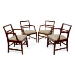 A SET OF FOUR 3RD CLASS DINING CHAIRS FROM R.M.S. QUEEN MARY, CIRCA 1936