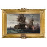 AUGUSTE BALLIN (FRENCH, 1842-1909) - The ‘Euryalus’ frigate preparing to take the ‘Royal Sovereign’