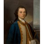 ATTRIBUTED TO GEORGE KNAPTON (BRITISH, 1698-1778) - PORTRAIT OF A CAPTAIN OF THE ROYAL NAVY CIRCA.