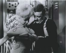 Actress Barbara Windsor signed 12x8 black and white photo montage from the Carry On British comedy