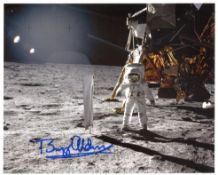 Buzz Aldrin 8x10 photo signed by Apollo 11 moonwalker Buzz Aldrin. Good condition. All autographs