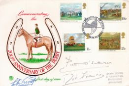 Lester Piggott, Dick Francis and Peter O'Sullivan multi signed 200th Anniversary of the Derby