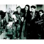 Young Ones multi signed 10x8 black and white photo signed by cast members Adrian Edmondson, Rik