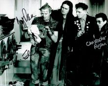 Young Ones multi signed 10x8 black and white photo signed by cast members Adrian Edmondson, Rik