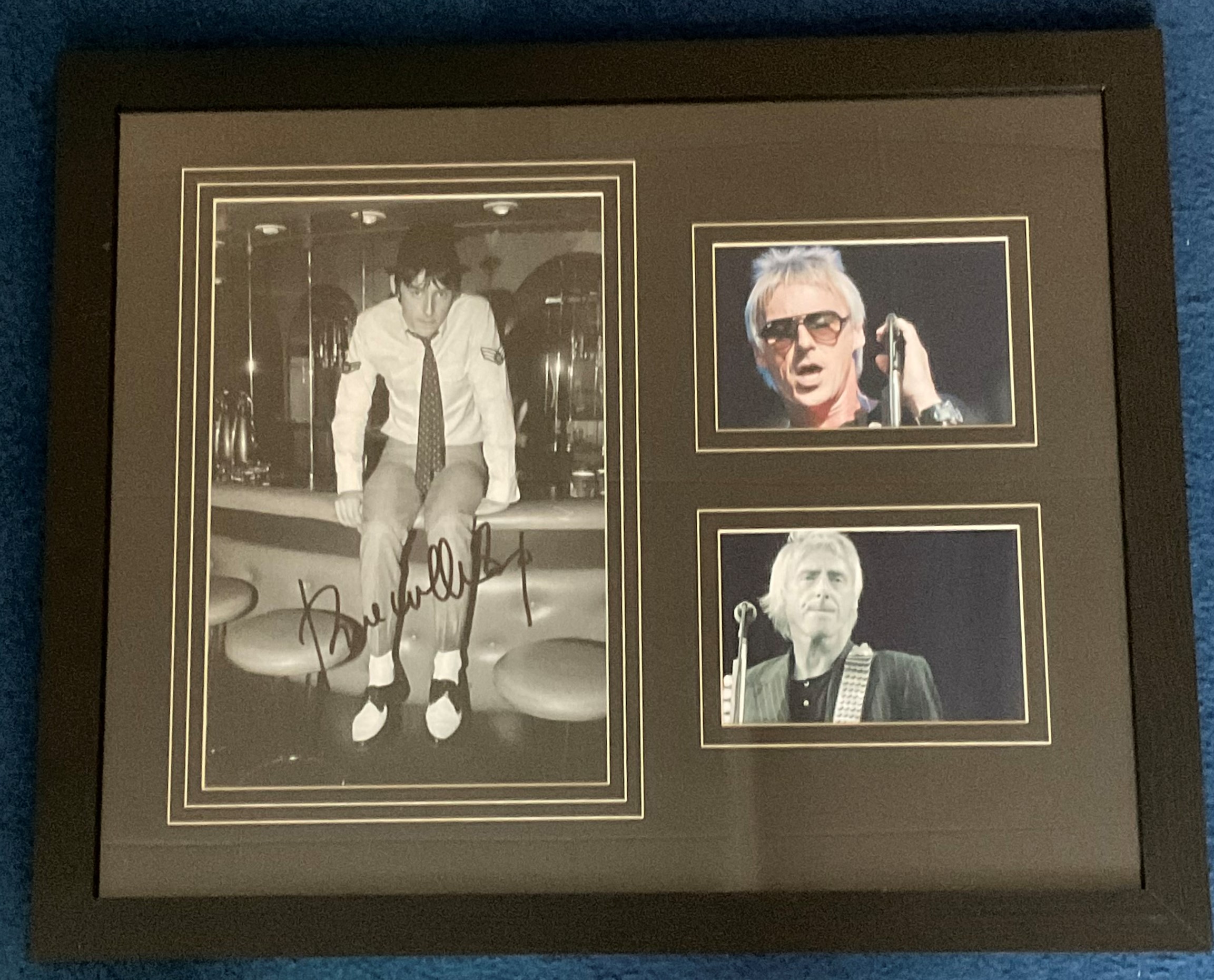 Paul Weller signed 22x18 overall vintage black and white photo and two superb unsigned all mounted
