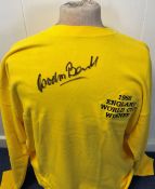 Gordon Banks signed England 1966 World Cup Final retro shirt. Good condition. All autographs come