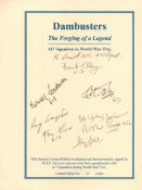 WWII Dambusters 617 Sqd multisigned The Forging of a Legend bookplate 8 Bomber command veterans