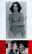 Jaclyn Smith signed 10x8 black and white photo and a 6x4 signed colour photo. Jacquelyn Ellen Jaclyn