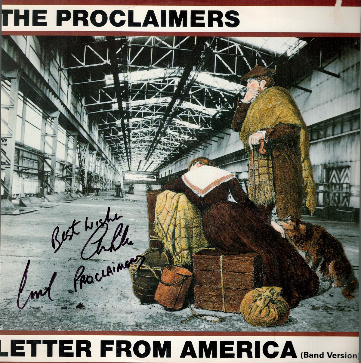 The Proclaimers Signed By Charlie & Craig Reid 12 Inch Record 'Letter From America'. Good condition.