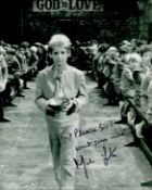 Mark Lester signed 10x8 Oliver black and white photo inscribed Please Sir Want Some More. Good