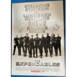 The Expendables multi signed 40x27 movie poster signatures included are Stone Cold Steve Austin,