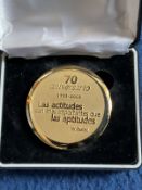 Pele Collection Pele 2003 Mexican Sports Federation Medallion. A brass medallion owned by Pelé