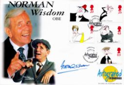 Norman Wisdom signed Autographed Edition FDC commemorating this great comedy legend. This