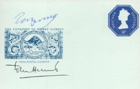 Sherpa Tenzing Norgay and Lord John Hunt of the triumphant 1953 Everest expedition. Signed 1953