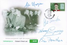 Manchester United Busby Babes multi signed commemorative envelope 4 fantastic signatures includes