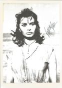 Actress Sophia Loren signed 10x8 black and white image glued onto card. Sofia Costanza Brigida