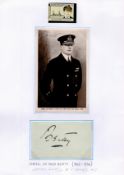 Admiral Sir David Beaty A4 signature piece includes signed album page cutting vintage black and