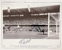 PELE Handsigned 20x16in size. Colourised Print. Limited Edition 74/100. Sporting Legends,