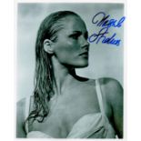 Ursula Andress signed black and white photo. Ursula Andress (born 19 March 1936) is a Swiss actress,