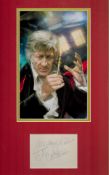 Jon Pertwee Actor Signed Page Double Mounted With Photo Size 11x19. Good condition. All autographs