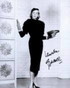 Lauren Bacall signed 11x9 black and white photo. Lauren Bacall (born Betty Joan Perske; September